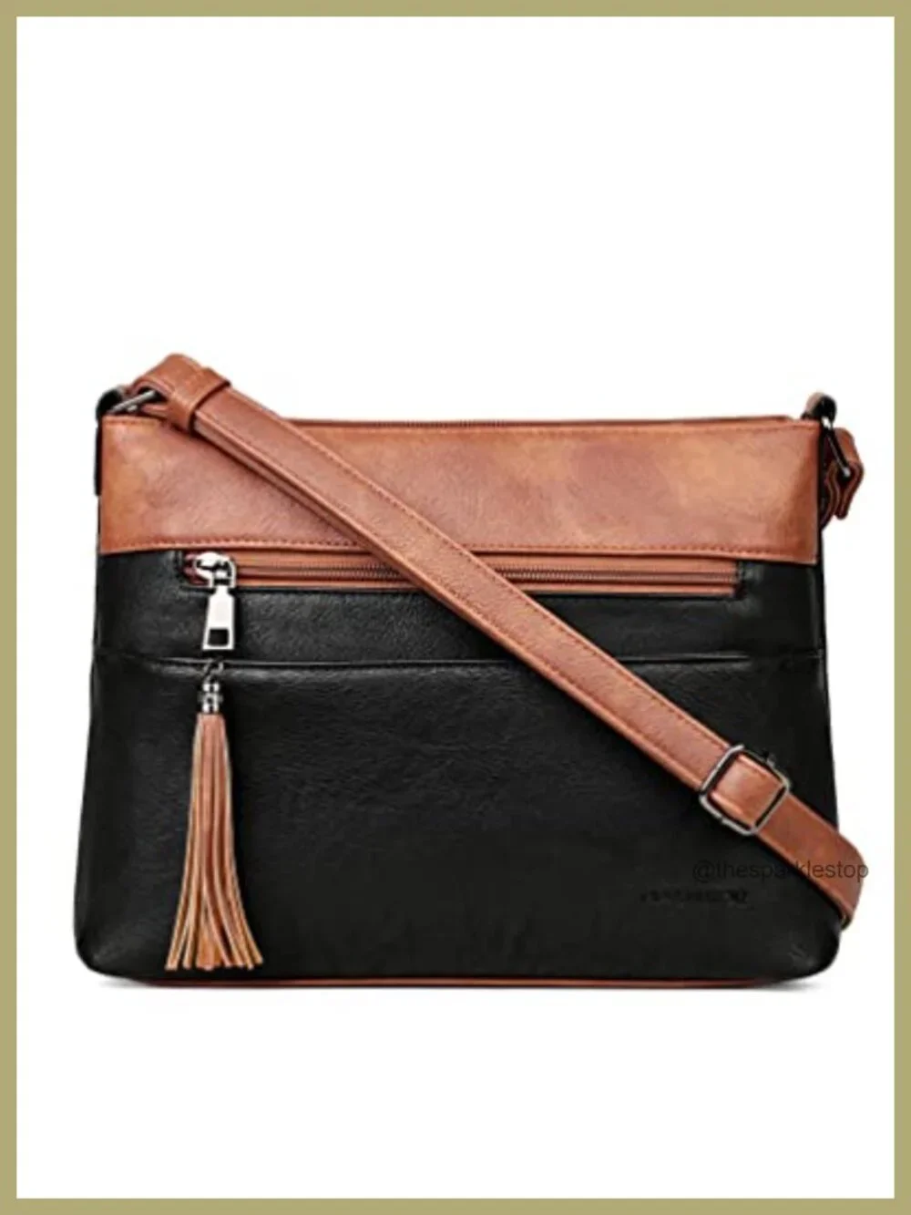 Faux Leather Crossbody Bag for Women Medium Vegan Purse with Multiple Pockets